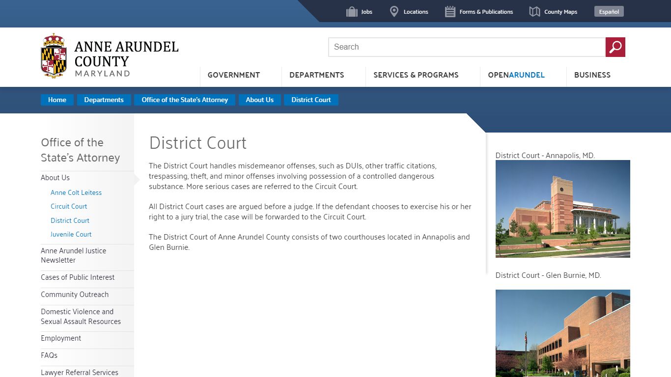 District Court | Anne Arundel County, MD