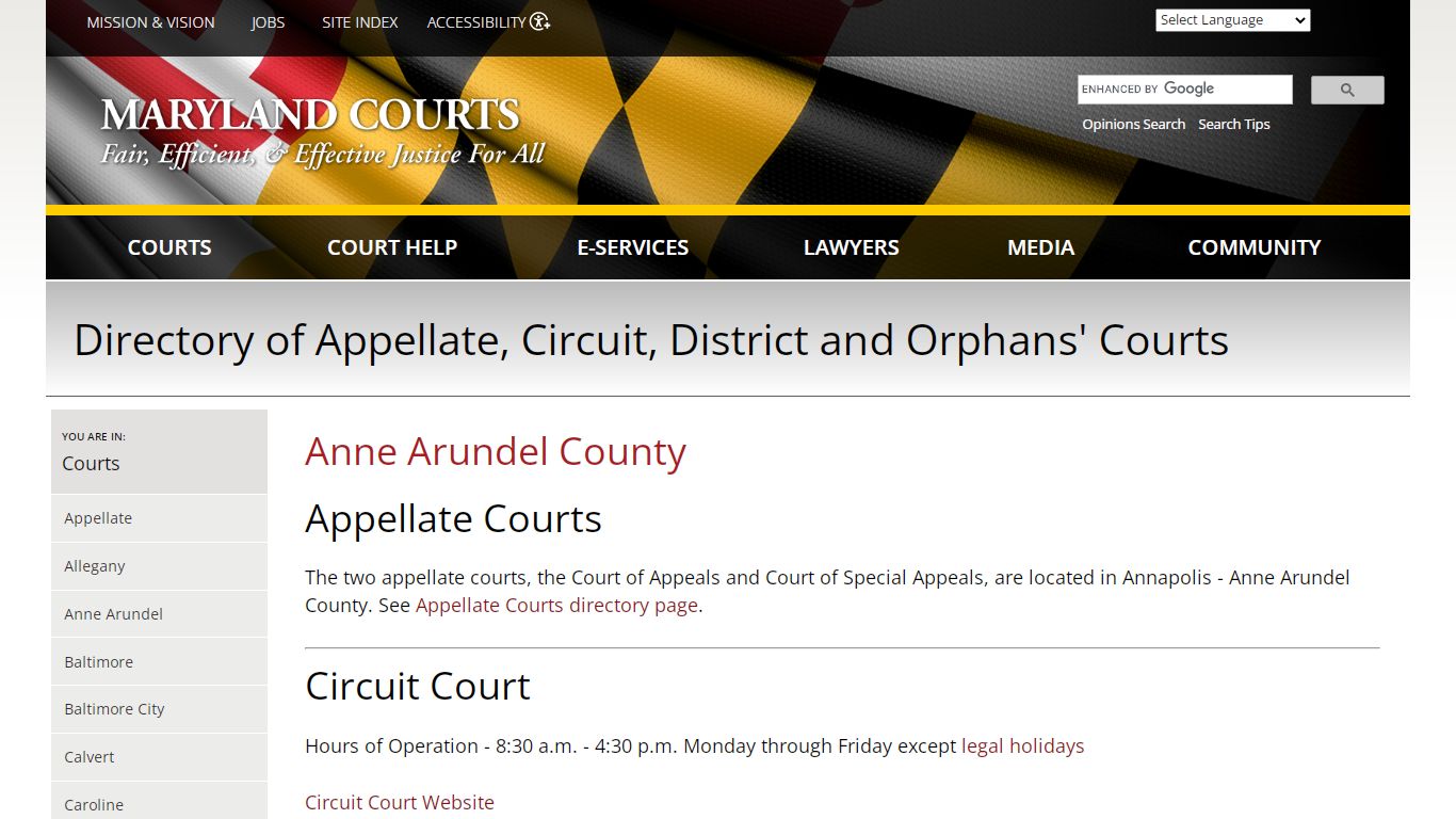 Anne Arundel County | Maryland Courts
