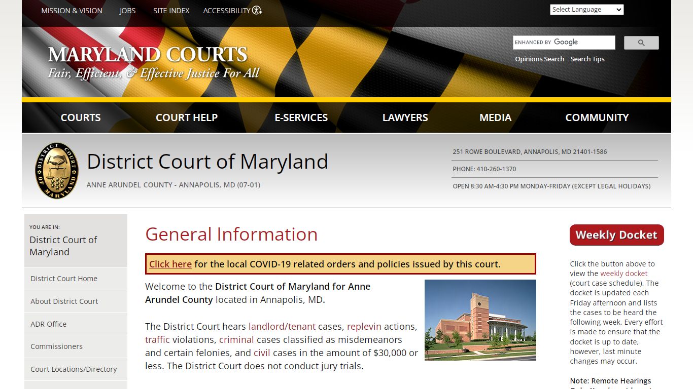 General Information | Maryland Courts