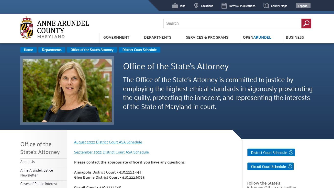 District Court Schedule | Anne Arundel County, MD